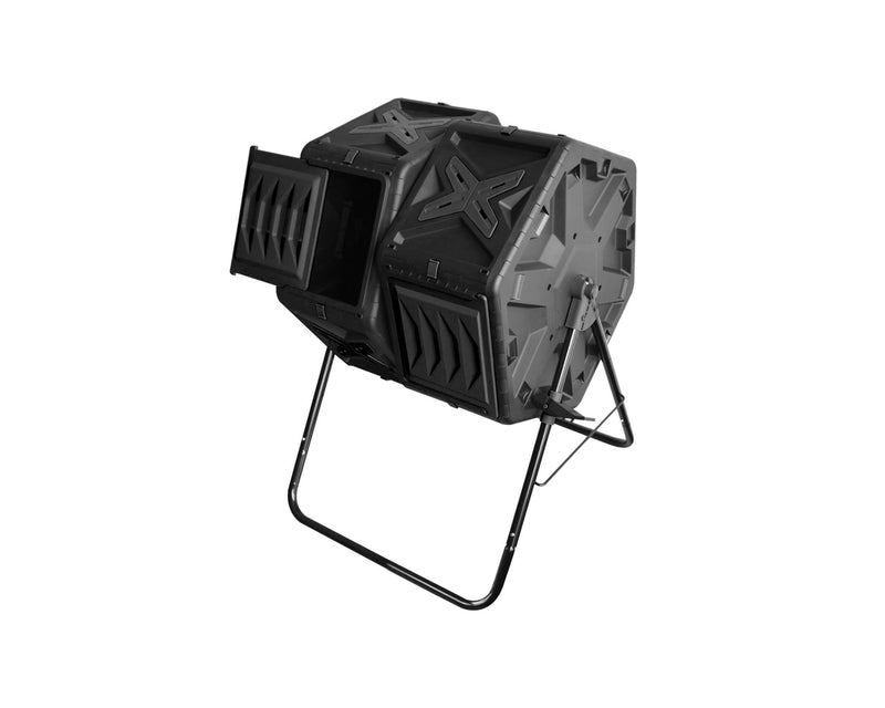 140L Twin Barrel Compost Tumbler Combo - Tumbler & Caddy