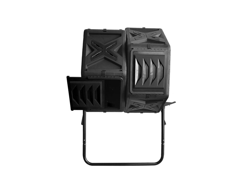 140L Twin Barrel Compost Tumbler Combo - Tumbler & Caddy