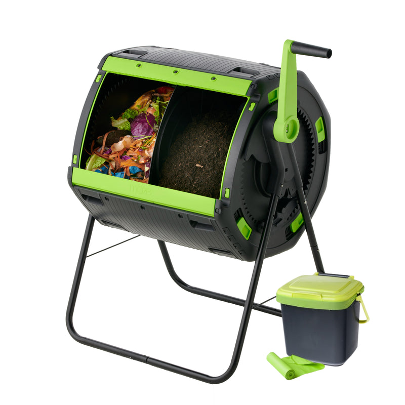 180L Compost Tumbler + Kitchen Caddy Combo