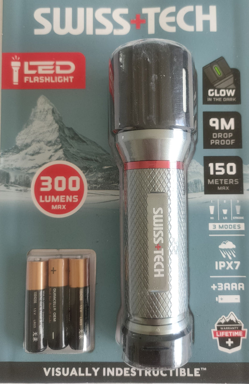 Swiss+Tech Glow-in-the-Dark LED Flashlight - Battery operated