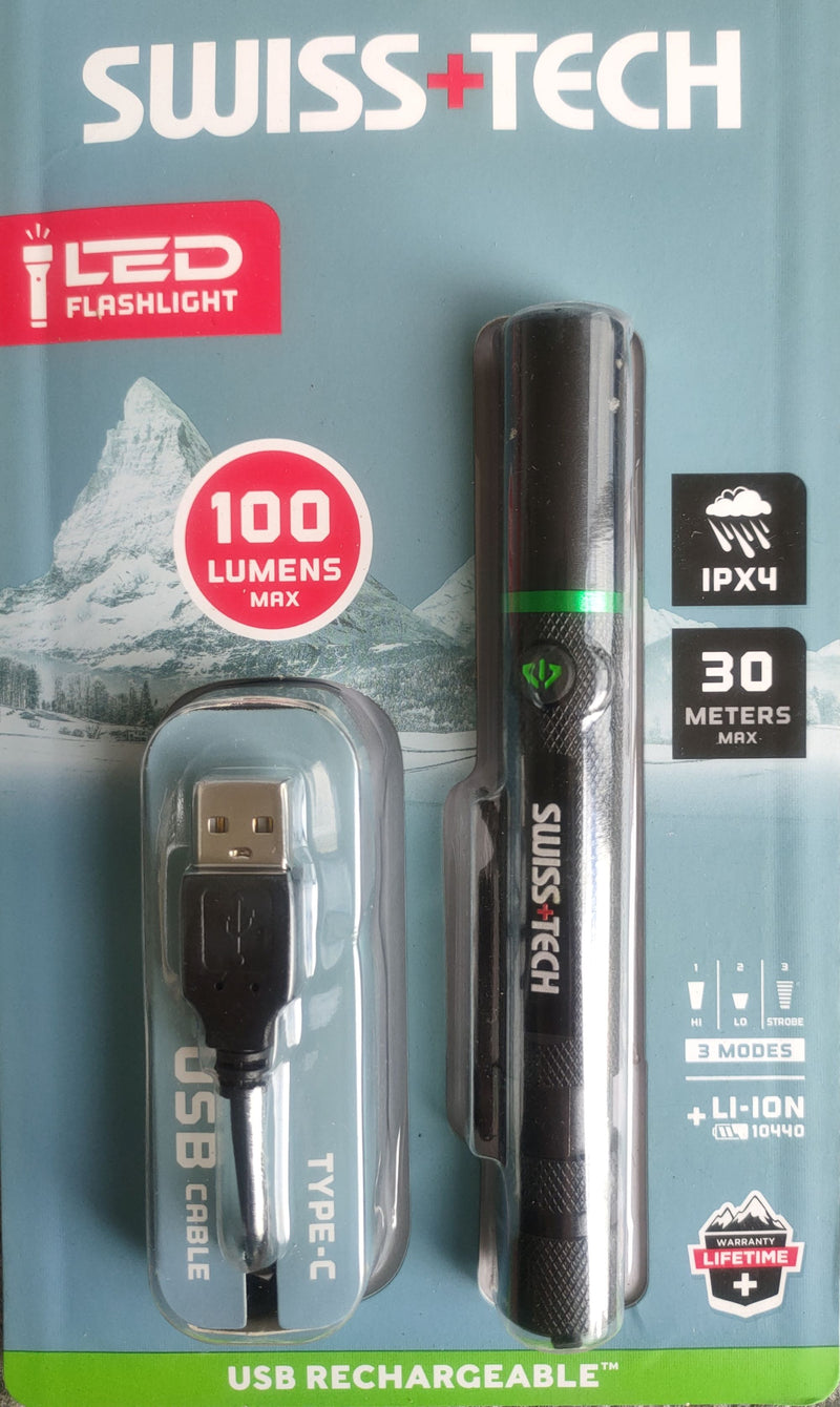 Swiss+Tech Rechargeable Flashlight - Dual Power