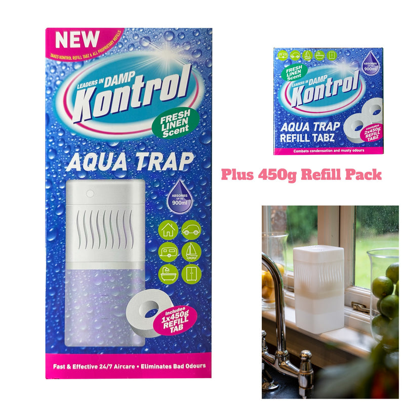 Aqua Trap Dehumidifier + Refill Pack - Linen Scent