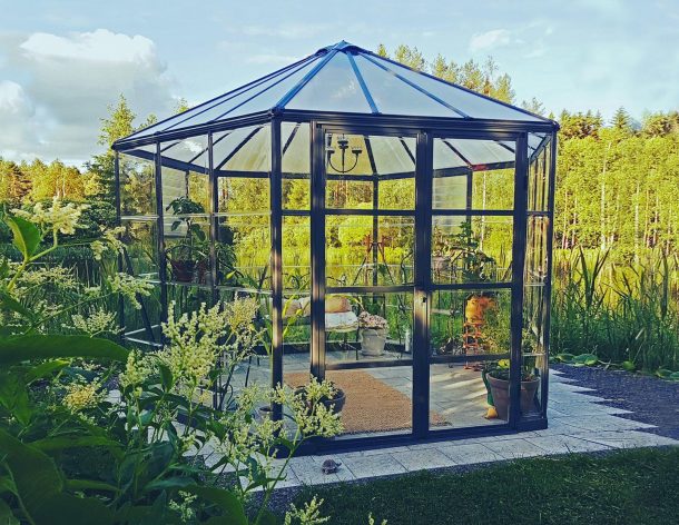 Oasis 12 ft. Greenhouse Kit - Grey Structure & Hybrid Panels