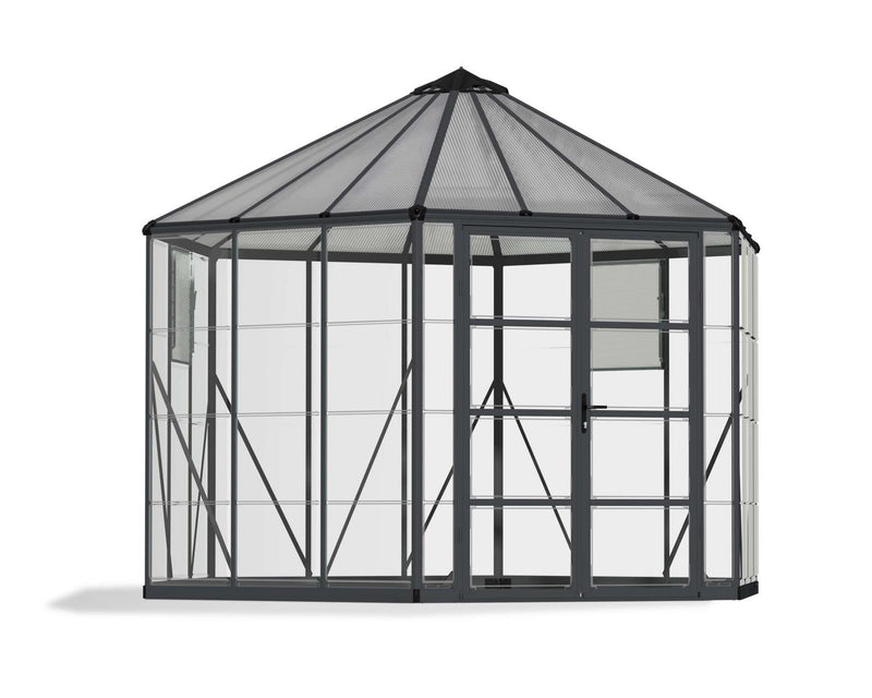 Oasis 12 ft. Greenhouse Kit - Grey Structure & Hybrid Panels