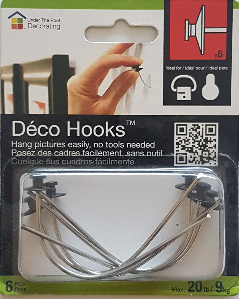 Hang Level Picture Hanging Tool + Picture Hooks Small 6pcs