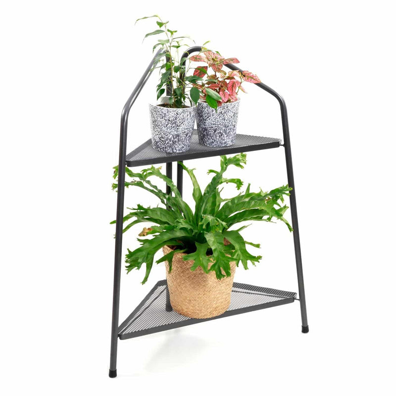 Plant Stand - Modern Corner 2 Shelf