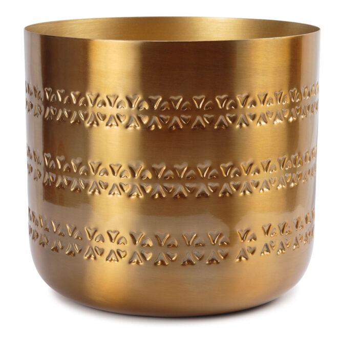 Daru Indoor Metal Planter - Brass Finish