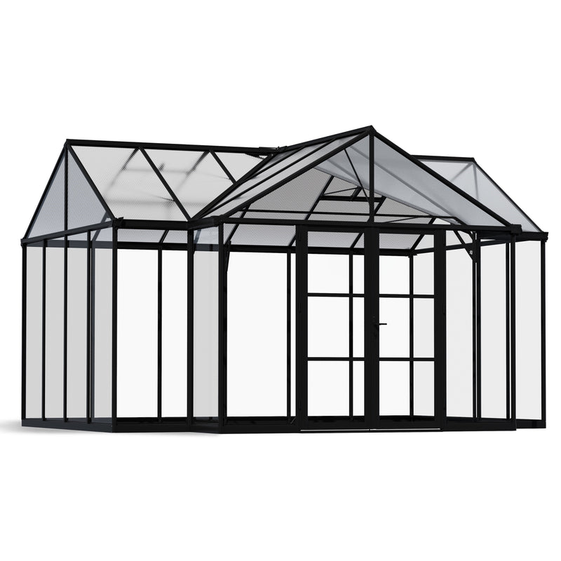 Triomphe Orangery  Garden Chalet Greenhouse - Black Frame