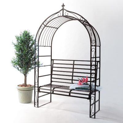 Garden Arch with Seat - Sabi- Black